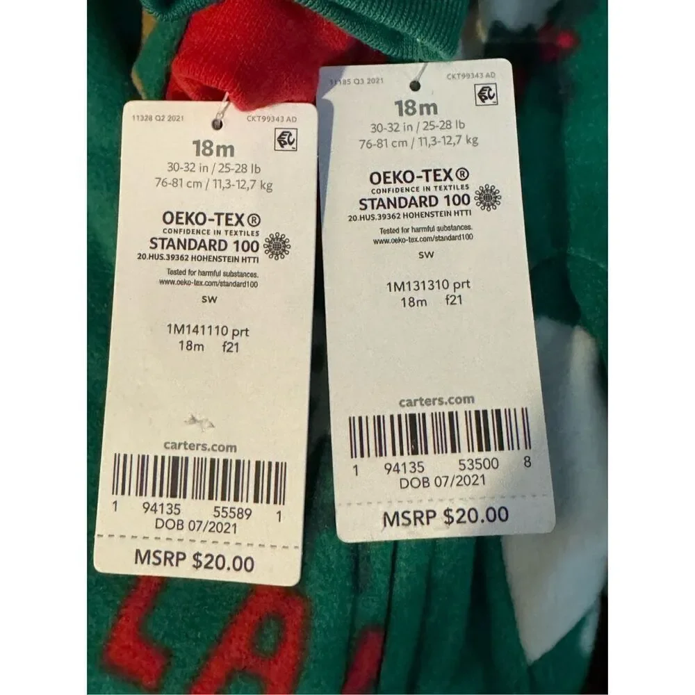 CARTER’S 2 -18M WINTER FLEECE FOOTED SLEEPERS